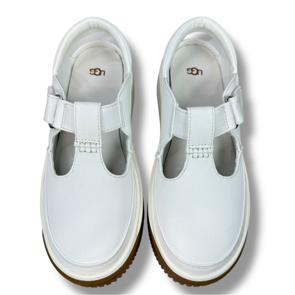 UGG EZ-DUZZIT T-Strap Platform Mary Jane Sneakers White Size 8.5 Preppy Coquette - Picture 6 of 16